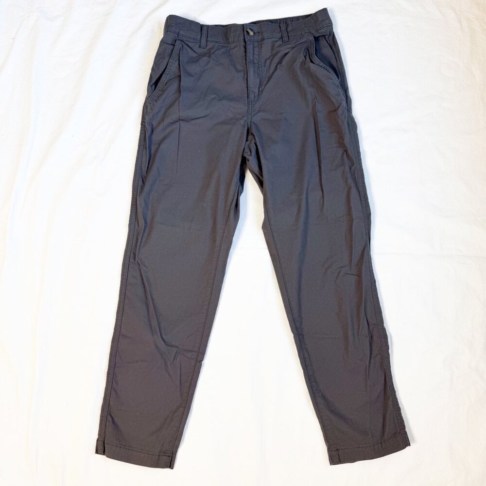 Eddie Bauer Mens Charcoal Gray Pants 32x30 Elastic Waist Cotton Blend